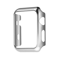 Case For Apple Watch Series 3 Ultra-thin PC Plating Bumper Frame Iwatch Protective Cover Case For Watch Series 1 2 38MM Apple Watch Series 3 Sliver