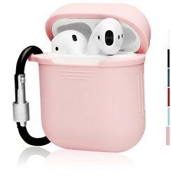 OAK Brothers The Oaks Improved Airpods Case Protective Cover And Skin For Your Airpods Charger Case With Lockable Carabiner And Airpods Strap 6 Colours Available Light Pink