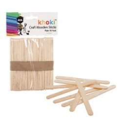 Wooden Lolly Sticks Plain 50 Piece Pack - 6 Pack