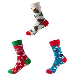 Christmas Festive Elite Design Socks - 3 Pack Size 4-8