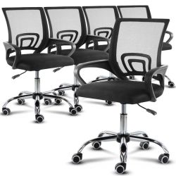 5 Pcs Office Chairs Set Mid Back Chairs Ergonomic Computer Chairs