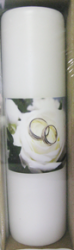 Wedding Candle - Two Rings Rose