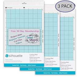 Silhouette America CUT-MAT-12-3T Cameo 3 Mat 3 Pack With 30 Day Smart Silhouette Membership