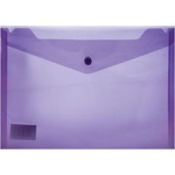 A4 Pvc Carry Folder With Stud - Purple 180 Micron 12 Pack