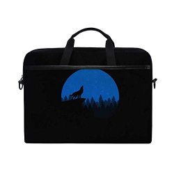 JSTEL Wolf Forest Tree Laptop Shoulder Messenger Bag Case Sleeve for 14 inch to 15.6 inch with Adjustable Notebook Shoulder Strap