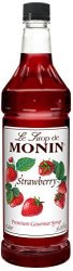 Monin Strawberry Syrup 33.8-OUNCE Plastic Bottle 1 Liter