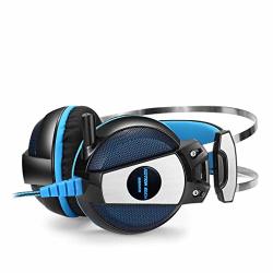 GS500 3.5MM Gaming Headphone MIC Stereo Bass LED Light Blue