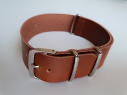 22MM Faux Leather Nato Watch Strap Tan