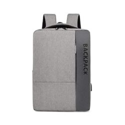 Travel Laptop Backpack With USB Charging Port Grey