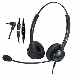 2.5MM Headset With Microphone For Office Phones Telephone Headset Noise Cancelling For Panasonic Cordless Phone KX-TGF574 KX-TGF380M Cisco Linksys Spa 508G Grandstream Uniden And