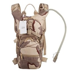 Seamand Hydration Backpack With 3L Water Bladder For Hiking And Climbing Desert Camo