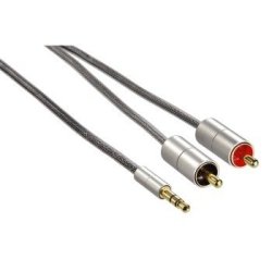 Hama - Aluline Connecting Cable 3.5 Mm Stereo Jack Plug - 2x Rca Plug - 1m