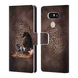 Official Brigid Ashwood Horse Celtic Wisdom Leather Book Wallet Case Cover For LG G5 Se G5 Lite
