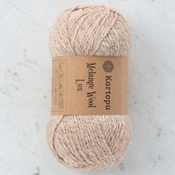 3 Skein Kartopu Melange Wool Lux Heather Yarn 77% Acrylic 20% Wool 3% Metallic Yarn Total 10.5 Oz Each 3.5 Oz 100G 174 Yrds 160M 5 Bulky-chunky Beige - SOK003