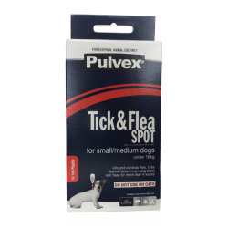 Tick & Flea Spot For Small medium Dogs Under 16KG -1ML Pipette