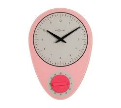 27.5CM Hans Glass Kitchen Wall Clock - Pink