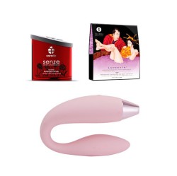 IMTOY Dolphin Couples Vibrator + Senze Massage Candle + Shunga Lovebath Grapefruit Palmerosa