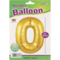 Gold Number 0 Foil Balloon 86CM
