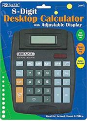 Bazic 8-DIGIT Large Desktop Calculator Case Of 48