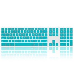 Kuzy - Full Size Teal Keyboard Cover Skin Silicone For Apple Keyboard With Numeric Keypad Wired USB For Imac - Teal