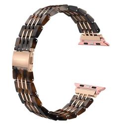 Wearlizer Womens Compatible Apple Watch Band 38MM Iwatch Resin Unique Wristband Cool Sport Strap Bracelet Replacement Metal Stainless Steel Buckle Series 3 2 1