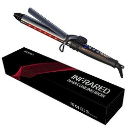 Hair Curling Iron - Professional Infrared Hair Curling Wand With Tourmaline Ceramic Coating Hair Curling Wand With Digital Controls For All Hair Types Dual
