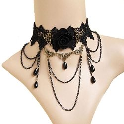 Fheaven New Handmade Gothic Retro Vintage Women Lace Collar Choker Necklace Party Gift
