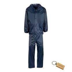 Smte Navy Blue Waterproof Raincoat 2PIECE & Smte Keyring 54 L X 58 W Cm With Keychain