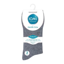 Socks Gentle Grip Diabetic Men Size 6-11 - Grey