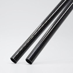 Reliabot 2PCS 10MM X 12MM X 500MM 3K Roll Wrapped 100% Pure Carbon Fiber Tube Glossy Surface
