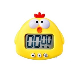 2 Pcs Kitchen Baking Cartoon Animal Electronic Timer Alarm Clock Student Learning Timer Yellow Chicken