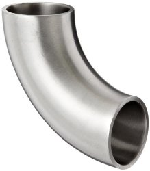 Dixon B2WCL-R100P Stainless Steel 316L Sanitary Fitting 90 Degree Polished Weld Short Elbow 1 Tube Od