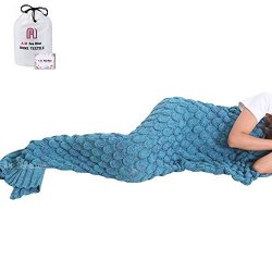 Mermaid Tail Blanket Am Seablue Mermaid Blanket For Adult Kids Mermaid Tail Blanket For Girls Adult Kid Super Soft All Seasons Sleeping Blankets 71"X35.5