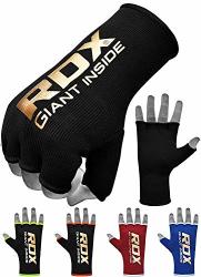 Rdx Boxing Hand Wraps Inner Gloves For Punching - Half Finger Elasticated Bandages Under Mitts Fist Protection - Great For Mma Muay Thai Kickboxing