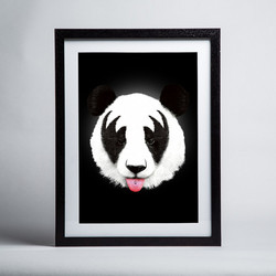 Robert Farkas Kiss Of A Panda Framed Print A3 Black