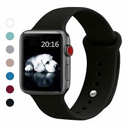 Sport Band Compatible For Apple Watch 42MM 38MM Soft Silicone Sport Strap Replacement Bands Compatible For Iwatch Apple Watch Series 4 Series 3 Series