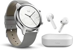 Ticwatch Bundle With C2 Smartwatch Wear Os Gps Nfc IP68 Waterproof - Platinum + Ticpods 1 True Wireless Earbuds - Ice