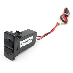 Polarlander 1PC Car 12V To 5V 2.1A Dual USB Ports Dashboard Mount Phone Charger For Mazda