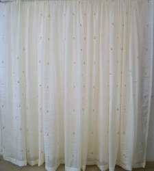 Voile Curtains Block Crush 5m X 230cm White Or Cream- Buy Now Ready To Hang