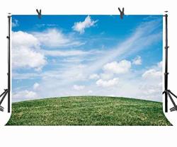 Natural Photography Backdrops 10 X 7 Ft Green Grassland Photography Backdrop White Clouds And Blue Sky Background For Photo Booth Screen Backdrop Or Youtube Background Props ST170055