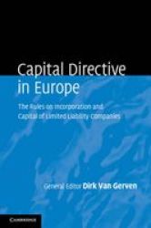 Capital Directive In Europe hardcover