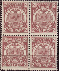 Transvaal Unmounted Mint Block 2d Brown-purple Perf 12-5 Reprints