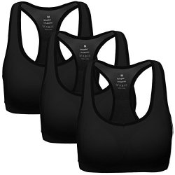 Mirity Women Racerback Sports Bras - High Impact Workout Gym Activewear Bra Color Black Size S