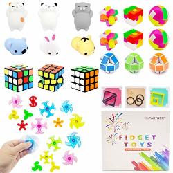Party Favor Toy Assortment Mochi Squishies Iq Puzzle Balls Snake Twist Puzzle Finger Gyro For Carnival Prizes Classroom Rewards Pinata Filler