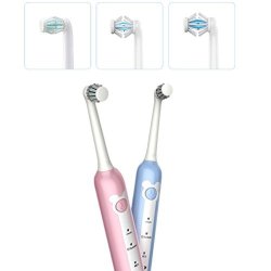 Thailand USB Rechargeable Double Head Deep Clean Adult And Child Appliance Smart Electric Toothbrush Household Tooth Clean Age 3-6Y Color Pink