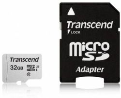 Transcend TS32GUSD300S-A 32GB Microsdxc sdhc Class 10 U1 Memory Card With Sd Adapter