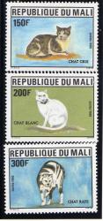 Mali 1986 "domestic Cats" Set Of 3 Lmm . Sg 1085-7. Cat 8 40 Pounds.