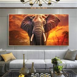 Canvas Wall Decor - Golden Tusk Elephant - 0561