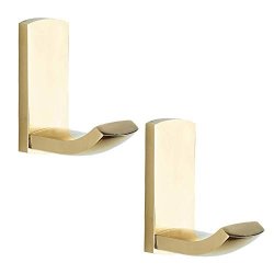 Brass Bathsir Square 2 Towel Hooks Set Luxury Solid Gold Robe Coat Hanger Wall Mounted Simple Small Size Heavy Duty