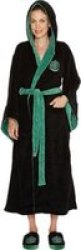 Harry Potter Slytherin Ladies Robe With Hood Black